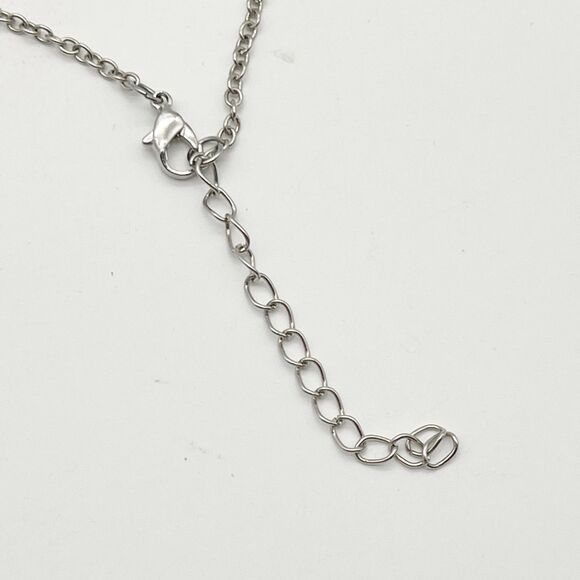 Vintage Ornate Silver Tone 3 Graduated Circle Hoop Drop Pendant Necklace 18” - Picture 6 of 6